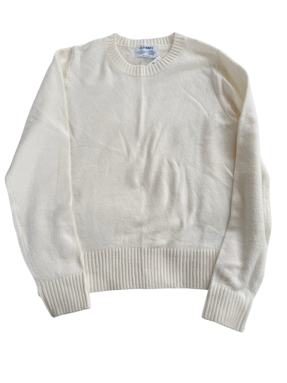 Old Navy Cream SoSoft Crewneck Sweater NWT Sz L Tall Minimalist
